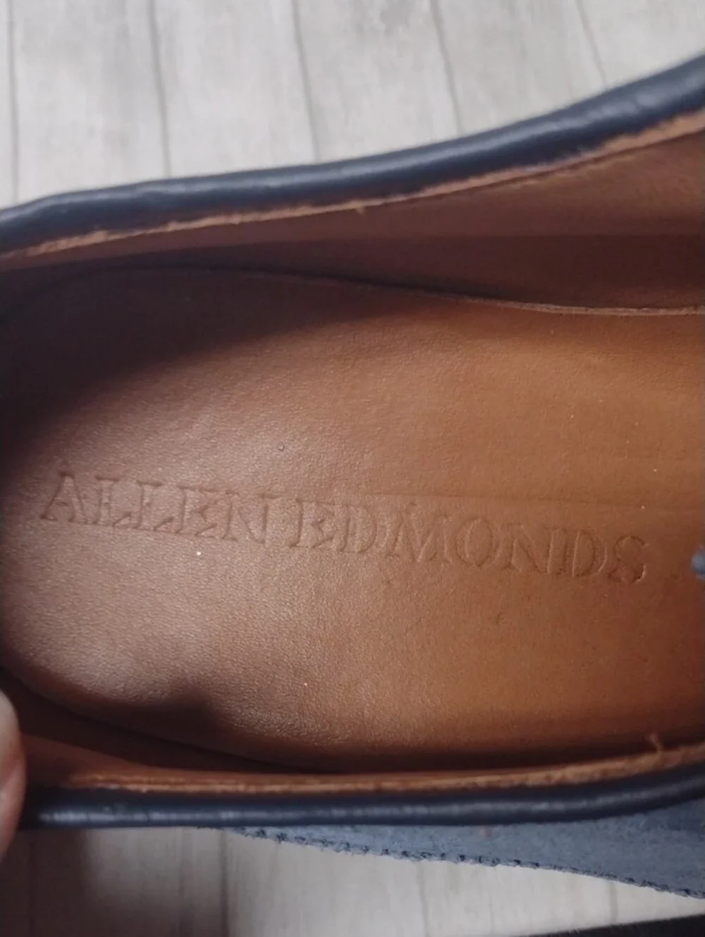 Allen Edmonds Men's Blue Suede Wingtip Lace-Up Shoes (J1148)